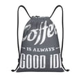 thumbnail image 1 of Kdxio Coffee Is Always A Good Idea Print Drawstring Backpack Bag,Waterproof Draw String Back Sack, Gym Drawstring Bags Swim Bag For Unisex, 1 of 1