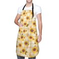 thumbnail image 1 of Kdxio Coffee Plaid Sunflower Apron with Pockets Adjustable Kitchen Aprons for Men Women Waterproof Aprons for Cooking,Drawing,Crafting, Baking Household Cleaning, 1 of 5