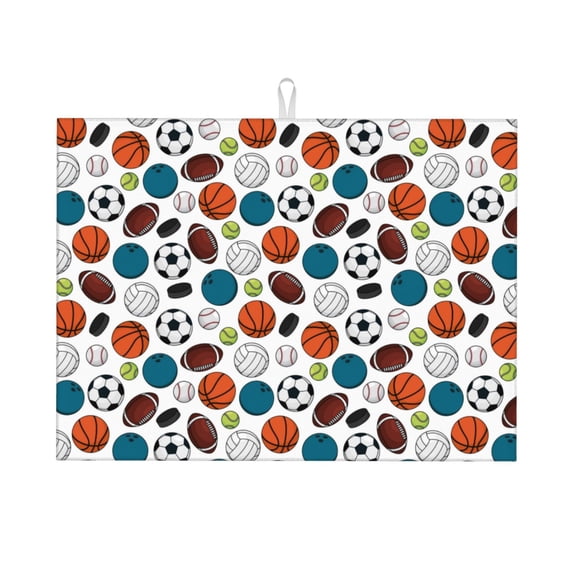 Kdxio Color Balls for Dish Drying Mat,24*18 inch Absorbent Dish Drainer Kitchen Counter,Large Size Dish Drying Pad for Countertops,Draining Racks