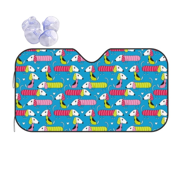 Kdxio Color Dachshund Dog Print Front Windshield Sun Shade,Folding Auto Sunshade for Car Truck SUV-Medium