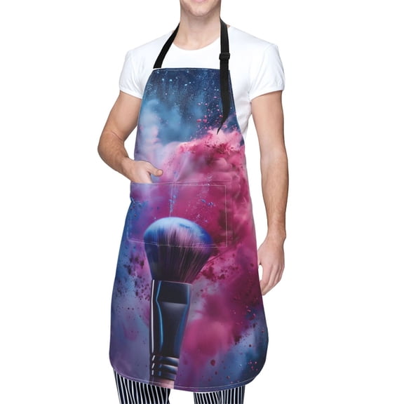 Kdxio Color Explosion Makeup Brush Apron with Pockets Adjustable Kitchen Aprons for Men Women Waterproof Aprons for Cooking,Drawing,Crafting, Baking Household Cleaning