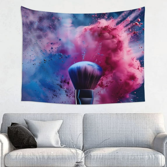 Kdxio Color Explosion Makeup Brush Wall Hanging Tapestries Banner For Bedroom College Dorm Home Living Room Party Decor 29X37 In