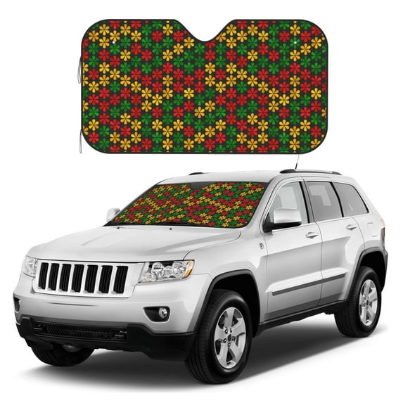 Kdxio Color Music1 Print Windshield Sun Shade, Foldable Sun Blocker for Car,Truck,SUV Automotive Interior Sun Protection,Reflective Shade for Front Windshield(Medium)