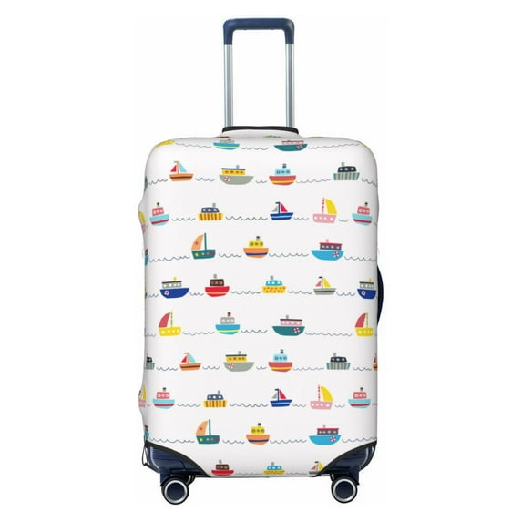 Kdxio Color Ships Pattern Luggage Cover for Travel,Elastic and Durable,Fits 18-32 Inch,Anti-Scratch Suitcase Protector-No luggage included