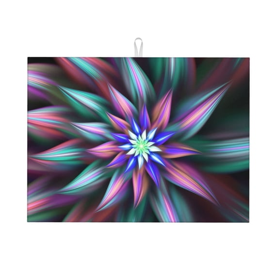 Kdxio Colored Abstract for Dish Drying Mat,24*18 inch Absorbent Dish Drainer Kitchen Counter,Large Size Dish Drying Pad for Countertops,Draining Racks