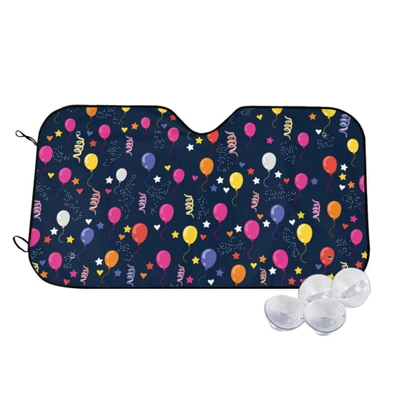 Kdxio Colored Balloons Print Windshield Sun Shade,UV Rays and Sun Heat Protection,Sunshade for Car Windshield,Car Shade Front Windshield - Medium