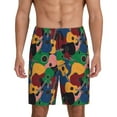 thumbnail image 1 of Kdxio Colored Guitars Print Mens Sleep Shorts Bottoms Soft Comfy Pajama Wear Pants with Drawstring Pockets, 1 of 5
