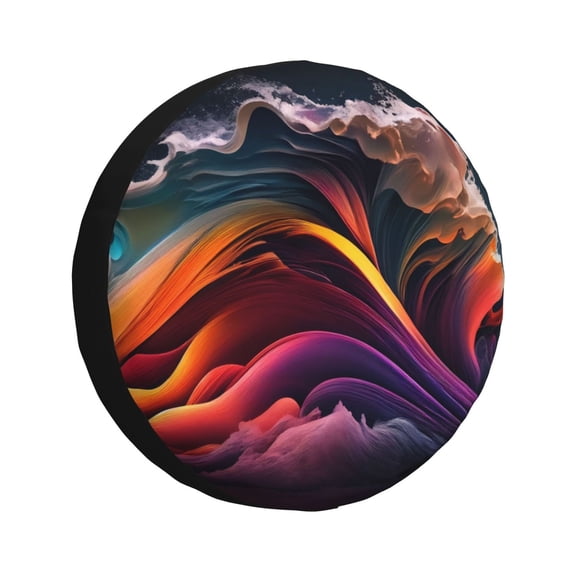 Kdxio Colorful Abstract Wave Motion for Tire Cover Wheel Protectors Tyre Covers Weatherproof Wheel Covers Universal Fit for Trailer Rv SUV Truck Camper Travel Trailers 15 inch