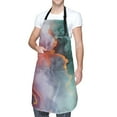 thumbnail image 1 of Kdxio Colorful Abstract Waves Apron with Pockets Adjustable Kitchen Aprons for Men Women Waterproof Aprons for Cooking,Drawing,Crafting, Baking Household Cleaning, 1 of 1