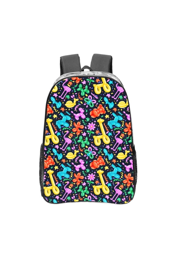 Colorful Air Balloons1 Clear Backpack, Transparent Bookbag for School for Women Men, Capacity Clear Bag for College, Travel