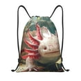 thumbnail image 1 of Kdxio Colorful Axolotl Underwater Print Drawstring Backpack Bag,Waterproof Draw String Back Sack, Gym Drawstring Bags Swim Bag For Unisex, 1 of 5
