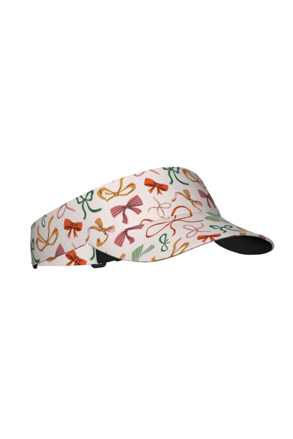 Colorful Bow Knots Print Sun Visor Hat Golf Visor Adjustable Velcro Outdoor Sports Cap for Men Women