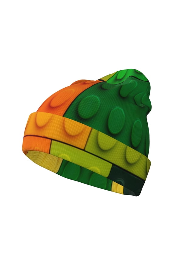 Colorful Building Blocks Winter Beanie for Men Women Beanie Knit Hat Cuffed Cap Beanie Knit Chunky Snow Cap