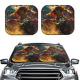 thumbnail image 1 of Kdxio Colorful Bull Western Man Print 2-Piece Sun Shade Front Windshield - Foldable Car Front Window Sunshades for Most Sedans SUV Truck, 1 of 6
