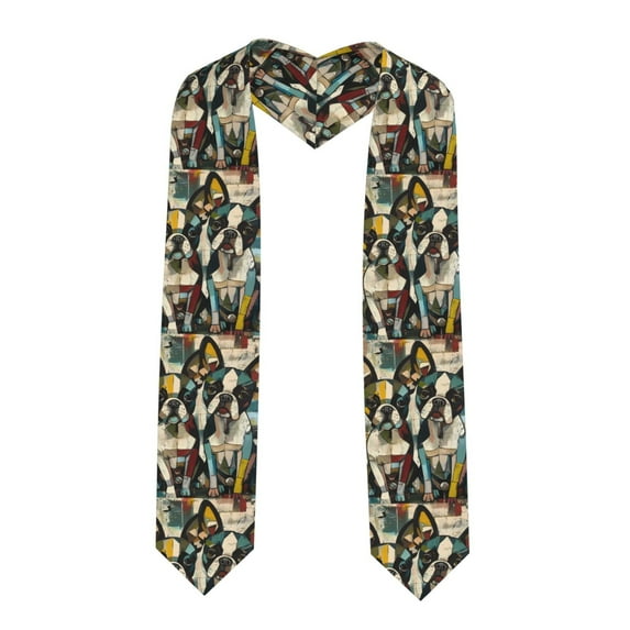 Kdxio Colorful Bulldog Duo Graduation Stole Class, Graduation Sash, Unisex Adult 36" Academic Commencements-Sharp Corner