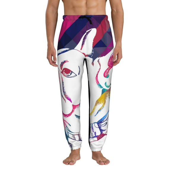 Kdxio Colorful Bulldog Pattern Joggers,Sweatpants for Men with Pockets-XX-Large