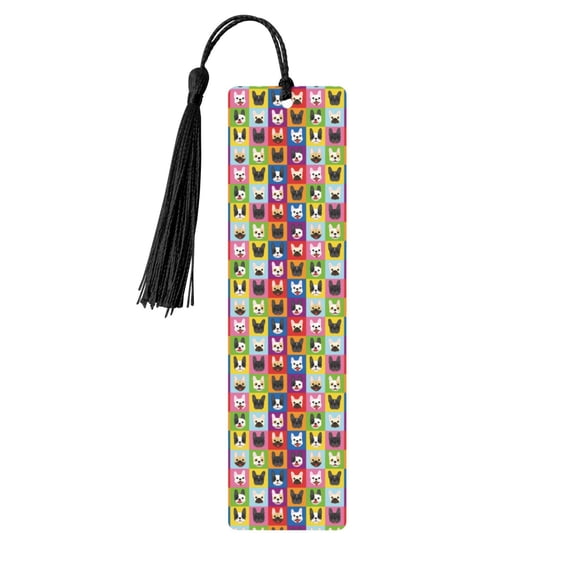Kdxio Colorful Bulldog Print Metal Tassel Bookmarks,Perfect Gift for Art Lovers and Bookworms Metal Bookmarks for Women