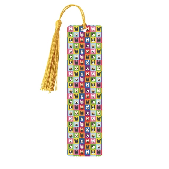 Kdxio Colorful Bulldog Print Metal Tassel Bookmarks,Perfect Gift for Art Lovers and Bookworms Metal Bookmarks for Women