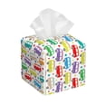 thumbnail image 1 of Kdxio Colorful Bus Print Tissue Box Cover,Square Decorative PU Leather Facial Paper Case Organizer Holder Dispenser for Bathroom,Night Stands,Desk,Car 5.2''X5.2''X5.2'', 1 of 6