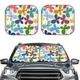 thumbnail image 1 of Kdxio Colorful Butterflies Print 2-Piece Sun Shade Front Windshield - Foldable Car Front Window Sunshades For Most Sedans Suv Truck, 1 of 6