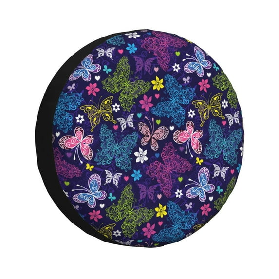 Kdxio Colorful Butterflies for Tire Cover Wheel Protectors Tyre Covers Weatherproof Wheel Covers Universal Fit for Trailer Rv SUV Truck Camper Travel Trailers 17 inch