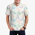 thumbnail image 1 of Kdxio Colorful Butterfly Print Men's Short Sleeve Polo Shirt,Midweight Men's Shirt, 1 of 6