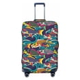 thumbnail image 1 of Kdxio Colorful Carp Streamer Pattern Luggage Cover for Travel,Elastic and Durable,Fits 18-32 Inch,Anti-Scratch Suitcase Protector-No luggage included, 1 of 5