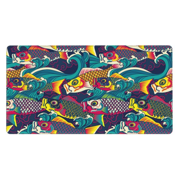 Kdxio Colorful Carp Streamer Print Large Gaming Mouse Pad,Non-Slip Base,Water Resist Keyboard Pad for Gamer,Office & Home,29.5 x 15.8 in