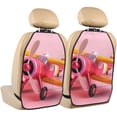 thumbnail image 1 of Kdxio Colorful Cartoon Biplane Print 2 Pack Car Kick Mat Seat Cover Back Protector Mat with Pockets for Organizer Backseat Protector and Storage Anti Kick Pad for Vehicles, 1 of 6