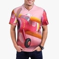 thumbnail image 1 of Kdxio Colorful Cartoon Biplane Print Men's Short Sleeve Polo Shirt,Midweight Men's Shirt-Small, 1 of 5
