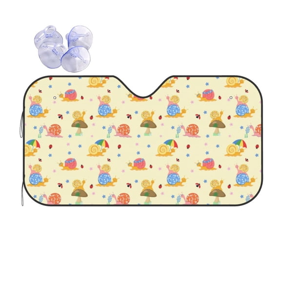 Kdxio Colorful Cartoon Snail Print Front Windshield Sun Shade,Folding Auto Sunshade for Car Truck SUV-Medium