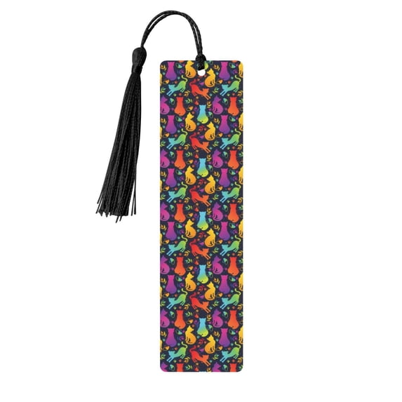 Kdxio Colorful Cats Print Metal Tassel Bookmarks,Perfect Gift for Art Lovers and Bookworms Metal Bookmarks for Women