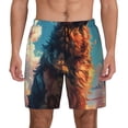 thumbnail image 1 of Kdxio Colorful Cloud Shepherd Dog Print Men's Swim Trunks with Compression Liner 7 Inch Inseam Quick Dry Swim Shorts, 1 of 5