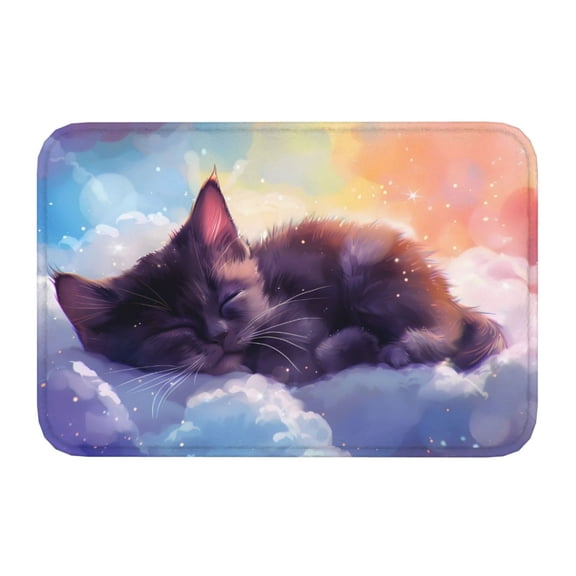 Kdxio Colorful Cloud Sleeping Cat,16" x 24", Non-Slip Front Door Mats,Outdoor Welcome Mat Washable