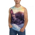 thumbnail image 1 of Kdxio Colorful Cloud Sleeping Cat for Men's Muscle T-shirt,Sleeveless for Workout Running Athletic Gym Lounge Casual, 1 of 5