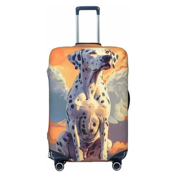 Kdxio Colorful Cloud Spotted Dog Pattern Luggage Cover for Travel,Elastic and Durable,Fits 18-32 Inch,Anti-Scratch Suitcase Protector-No luggage included