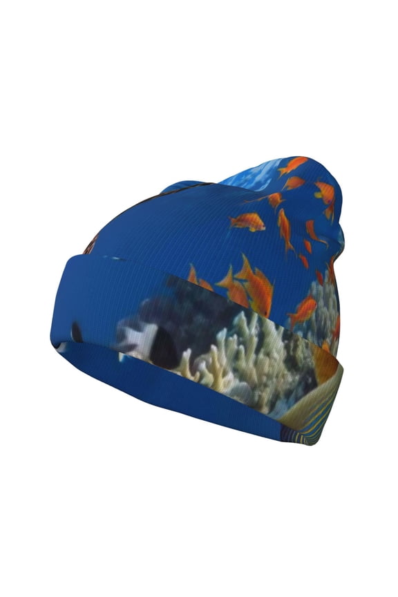 Colorful Coral Reef Winter Beanie for Men Women Beanie Knit Hat Cuffed Cap Beanie Knit Chunky Snow Cap