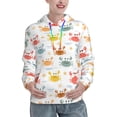 thumbnail image 1 of Kdxio Colorful Crabs Print Womens Oversized Hoodies Sweatshirts Hooded Pullover Tops Sweaters Casual-XX-Large, 1 of 7