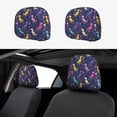 thumbnail image 1 of Kdxio Colorful Dinosaur Pattern Print 2 Piece Car Head Rest Covers Set Auto Front/Rear Seats Headrest Cover Universal Fit Most Cars,Sedan, SUV, 1 of 9