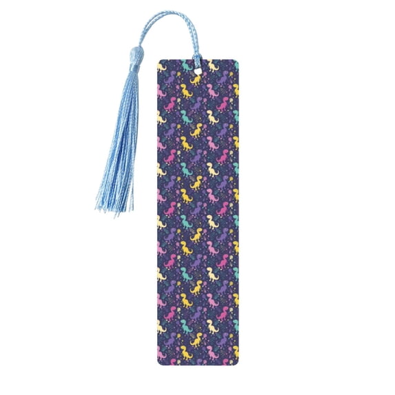 Kdxio Colorful Dinosaur Print Metal Tassel Bookmarks,Perfect Gift for Art Lovers and Bookworms Metal Bookmarks for Women