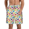 thumbnail image 1 of Kdxio Colorful Dinosaurs Pattern Mens Casual Shorts - Drawstring Summer Beach Sports Shorts for Men, 1 of 9
