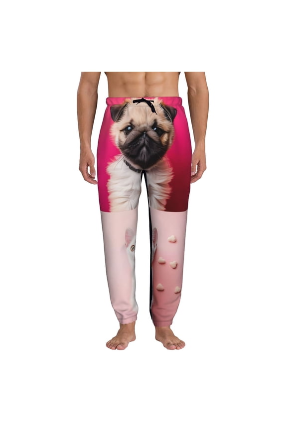 Colorful Dog Cat Collage Pattern Joggers,Sweatpants for Men with Pockets-Small
