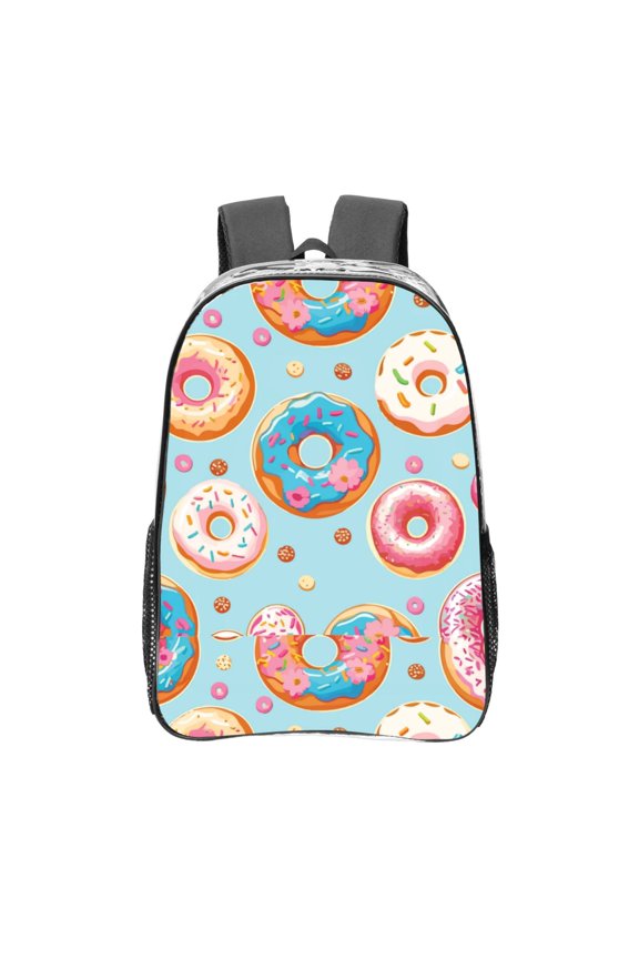Colorful Donut Clear Backpack, Transparent Bookbag for School for Women Men, Capacity Clear Bag for College, Travel