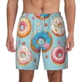 thumbnail image 1 of Kdxio Colorful Donut Print Men'S Swim Trunks With Compression Liner 7 Inch Inseam Quick Dry Swim Shorts, 1 of 7