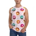 thumbnail image 1 of Kdxio Colorful Donuts for Men's Muscle T-shirt,Sleeveless for Workout Running Athletic Gym Lounge Casual, 1 of 7