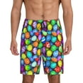 thumbnail image 1 of Kdxio Colorful Easter Eggs1 Print Mens Sleep Shorts Bottoms Soft Comfy Pajama Wear Pants with Drawstring Pockets, 1 of 7