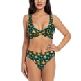 thumbnail image 1 of Kdxio Colorful Elephants Print Women's 2 Piece High Waisted Wrap Spaghetti Strap Summer Swimsuit Bikini Set-Small, 1 of 5