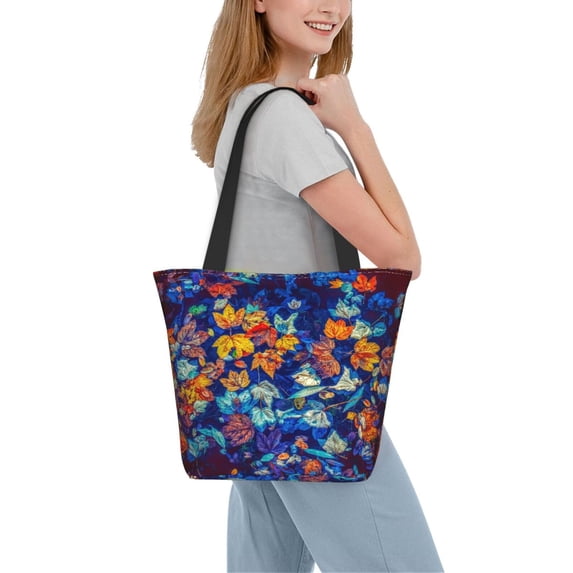 Kdxio Colorful Fall Leaves Women Reusable Grocery Bags Foldable Ripstop,Reusable Shopping Bags for Shopping,Gym,Gift