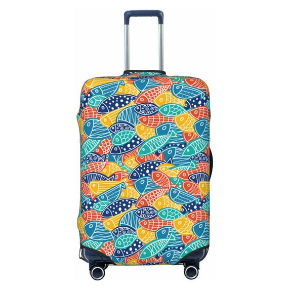 Kdxio Colorful Fish 1 Pattern Luggage Cover for Travel,Elastic and Durable,Fits 18-32 Inch,Anti-Scratch Suitcase Protector-No luggage included