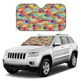 thumbnail image 1 of Kdxio Colorful Fish 2 Print Windshield Sun Shade, Foldable Sun Blocker for Car,Truck,SUV Automotive Interior Sun Protection,Reflective Shade for Front Windshield(Medium), 1 of 6